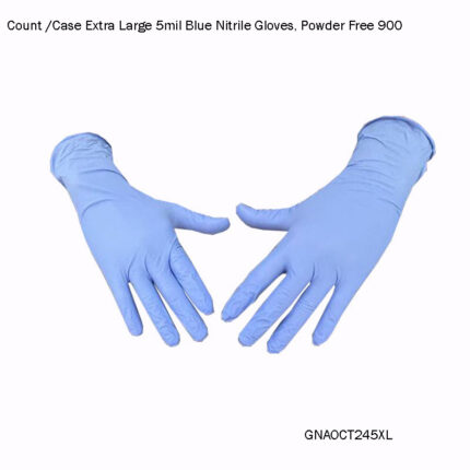 900 Count /Case Extra Large 5mil Blue Nitrile Gloves, Powder Free