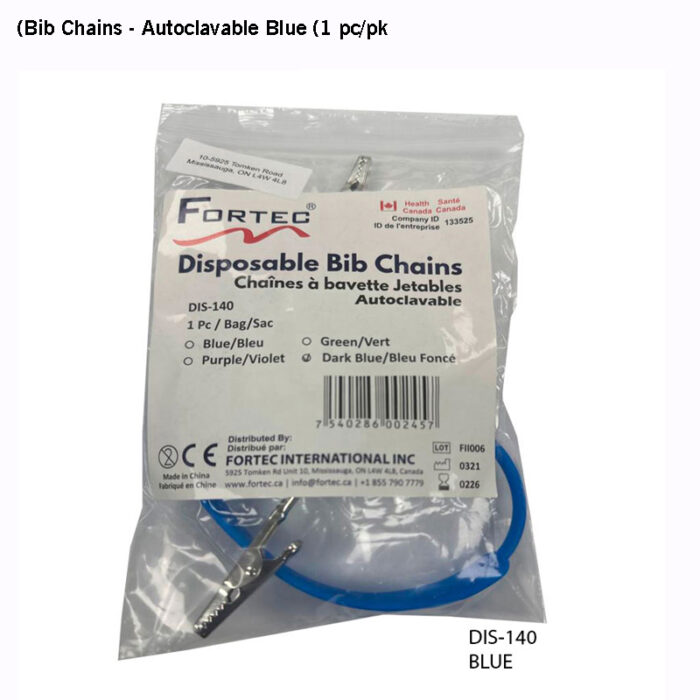 Bib Chains - Autoclavable Blue (1 pc/pk)