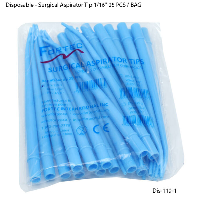 Surgical Aspirator Tip 1/16" 25 PCS / BAG