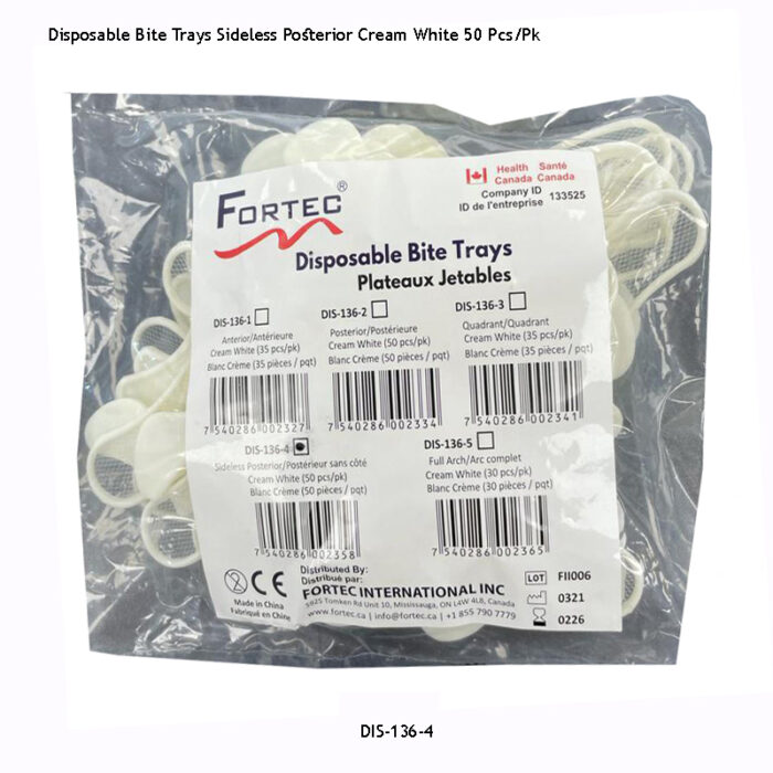 Bite Trays - Sideless Posterior (Cream White) (50 pc/pk)