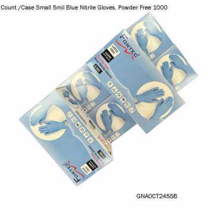 1000 Count /Case Small 5mil Blue Nitrile Gloves, Powder Free